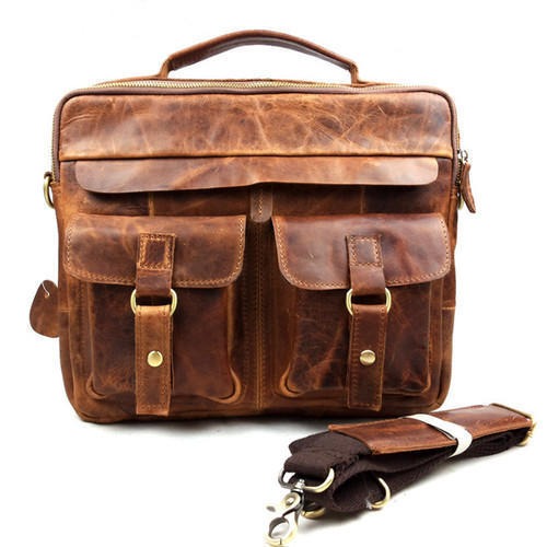 Designer Brown Pure Leather Bag