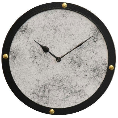 Mix Color Marble Finish Open Dial Wooden Round Wall Clock