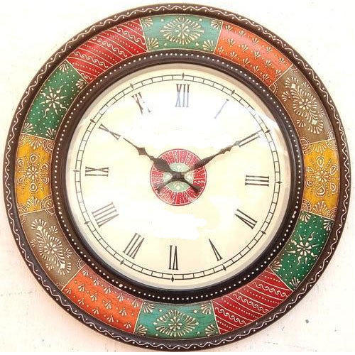 Mix Color Wooden Hand Painted Wall Clock