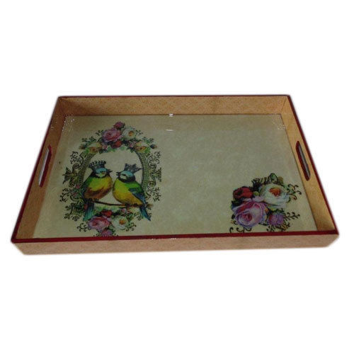 Multicolor Mdf Printed Serving Trays (Ns-A102)