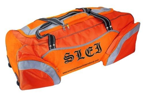 Multicolour Orange Nylon Cricket Kit Bag