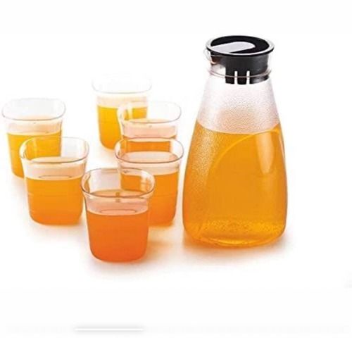 Transparent Unbreakable Lemon Jug With 6 Pieces Glass Set 