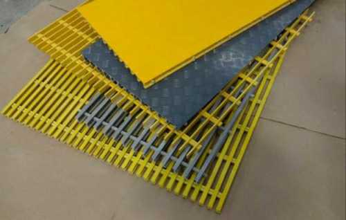 Yellow and Grey FRP Moulded Gratings