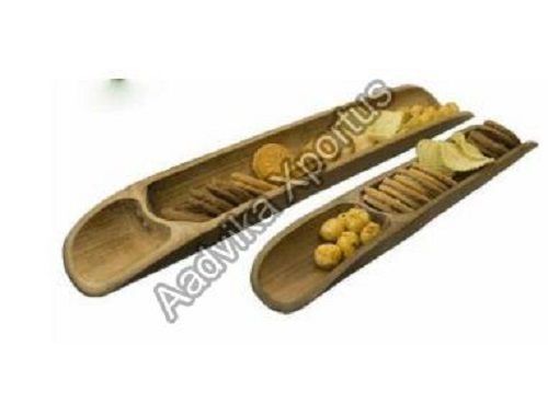Handcrafted Plain Bamboo Snack Tray