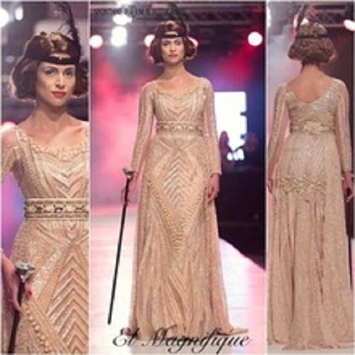 Muslim Bridal Wedding Gown For Ladies, Stone Works, Full Sleeves, Elegant Style, Top Quality, Compact Design, Splendid Look, Soft Texture, Skin Friendly, Comfortable To Wear, Peach Color