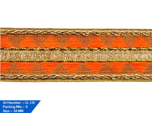 Orange Color Maharani Lace 2 Inch