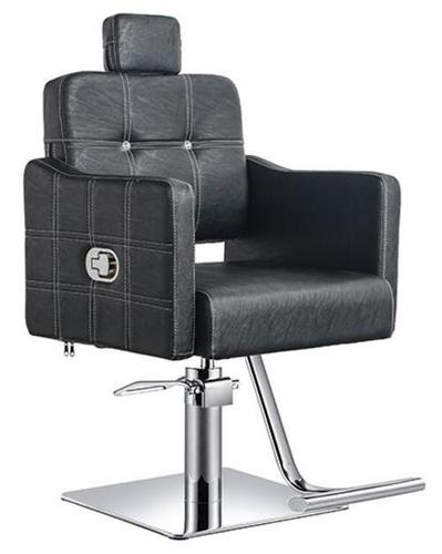 Salon Chair - Stainless Steel, Black and Silver Color | Anti-Corrosive Body, Adjustable Rotatable Design, Long-Lasting Life, Minimal Maintenance Required