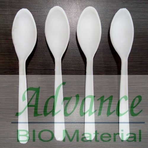 White 100% Compostable And Disposable Spoon