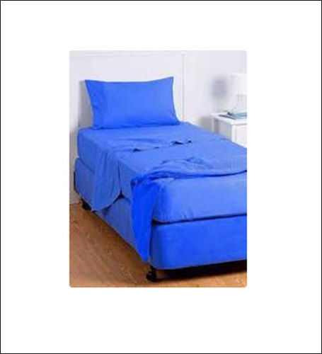 Blue Hostel Cotton Plain Bed Sheet