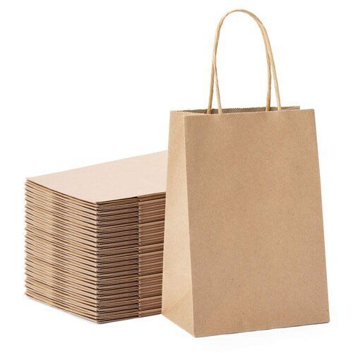 Plain Brown Paper Made Carry Bag