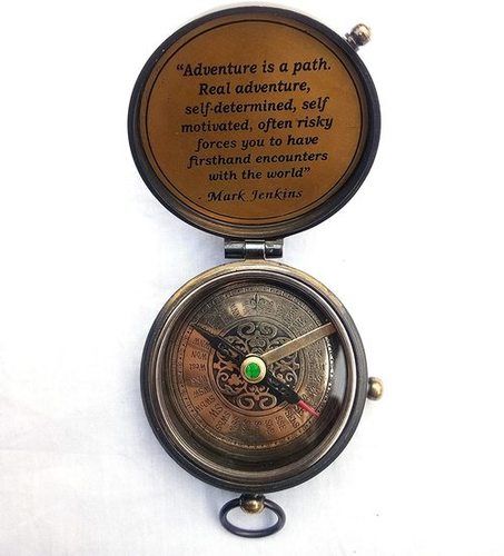 Brass Pocket Compass Hand Made Fully Functional compass Antique Nautical  Replica Item With Leather Case.