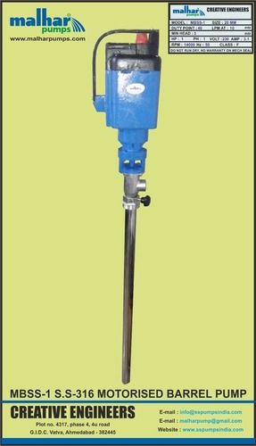 Ss Motorised Barrel Pump With Flameproof Motor