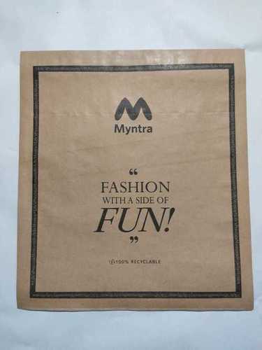 Brown With Black Color Print Myntra (13*14) Lip To Lip Courier Bag