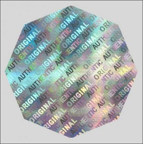 Silver Plastic Hologram Printed Label