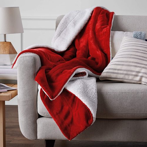 Sherpa Solid Blanket and Throw