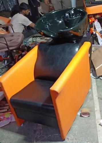 Adjustable Back Salon Chair - Stainless Steel, Standard Size, Custom Orange Red Color | Modern Design, Minimal Maintenance, Attractive Look, Intricate Patterns
