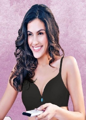 Femina Padded Plain Cotton Bra For Ladies, Pink Color, Size : 30
