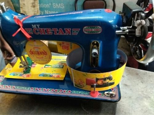 Blue Cast Iron Body Manual Sewing Machine