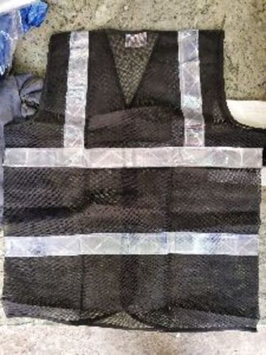 Black Mens Sleeveless Reflective Jacket