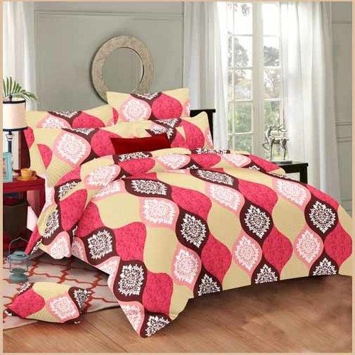 Quick Dry Printed Multicolour Cotton Double Bedsheet With 2 Pillow Cover