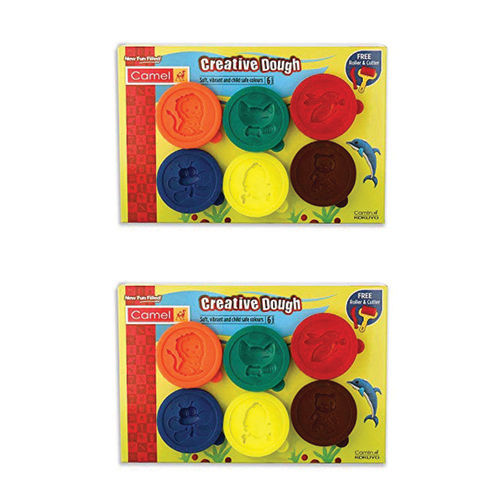 Non Toxic Camel Creative Dough 6 Shades 50Gms Each Pack Of 2