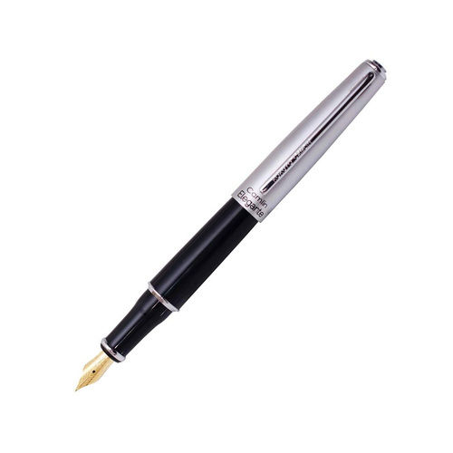 Silver And Black Body Camlin Elegante Fountain Pen Assorted Colour