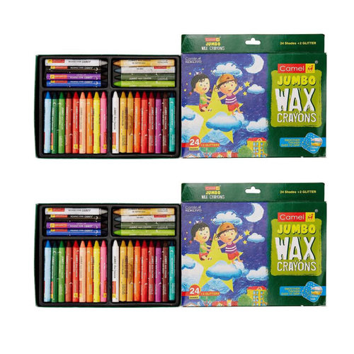 Camlin Jumbo Wax Crayons 24 Shades (Pack Of 2) at Best Price in New