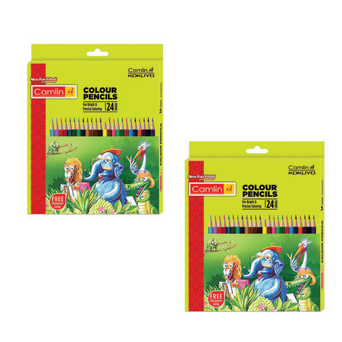 Camlin Kokuyo Full Size Color Pencil A   24 Shades (Pack Of 2) Use: Schools And Offices