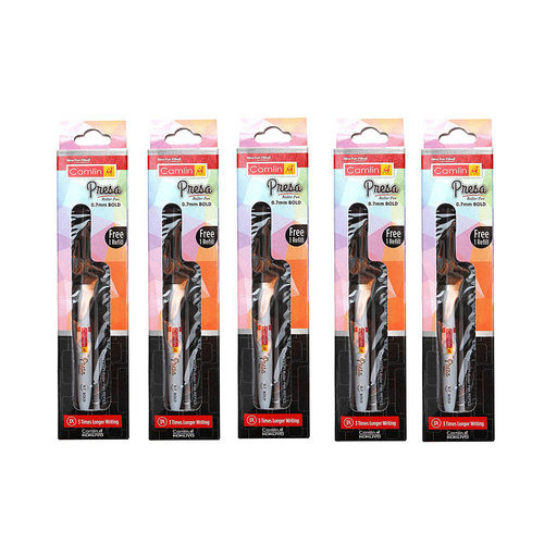 Camlin Kokuyo Presa Black Roller Pen Pack Of 5 Pieces For Schools And Offices Use