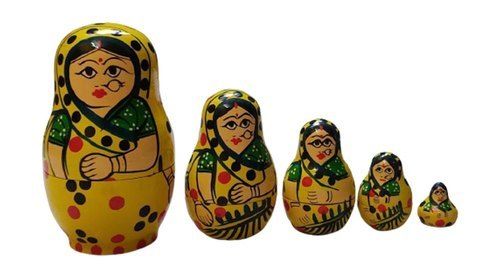 Wooden Yellow Nesting Doll