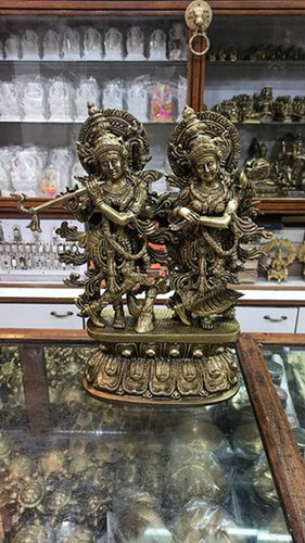 Durable Worship Brass Radha Kishan Statues