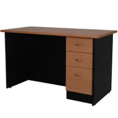 Durable Handmade Brown Wooden Office Table With Drawers