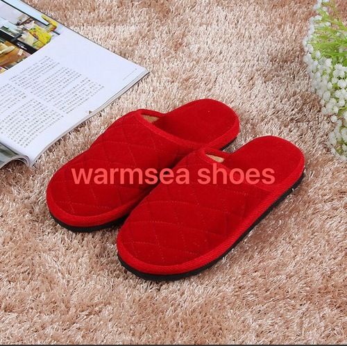 Light Weight and Comforrtable, Red Winter Slippers with Excellent Finishing