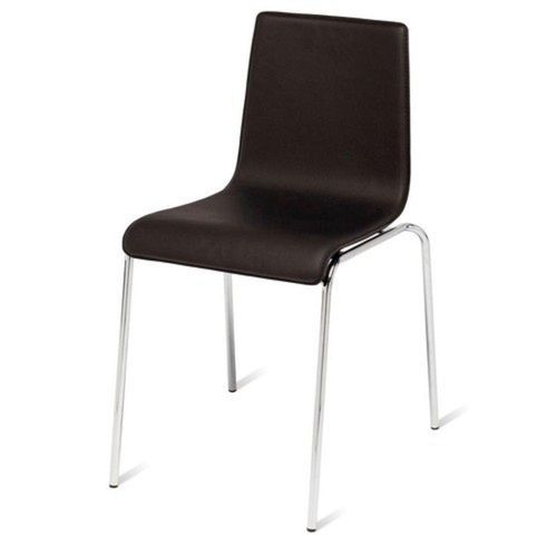 Stylish Steel Frame Portable Brown Visitor Office Chair