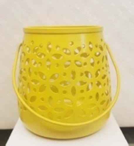 Yellow Color Antique Bucket Candle Holder