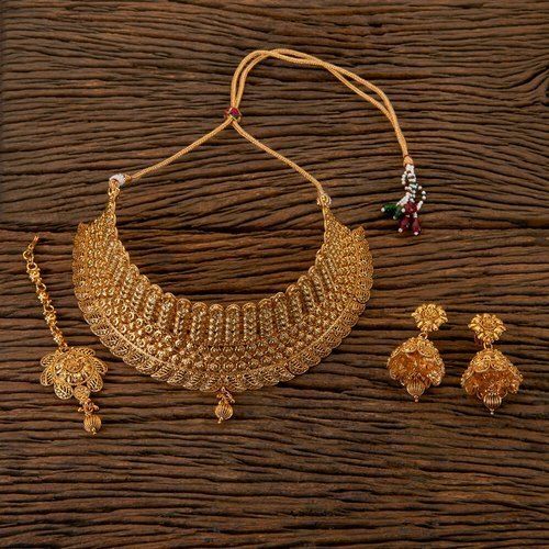 Gold Swilrs Necklace Chandbalis - Jewellery Designs