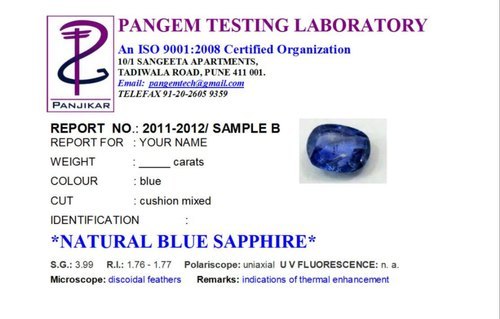 Gemstone Certificate Services By AABHARAN JEWELLERY HOUSE