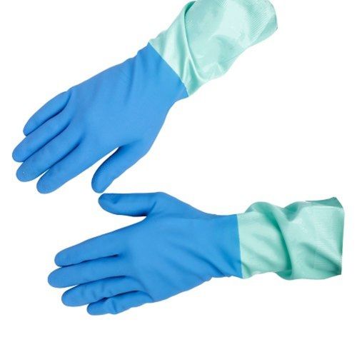 Household Chemical Resistant Blue Cleaning Latex Hand Gloves