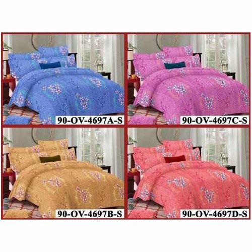 DreamFly Cotton Bed Sheet Set - 90x100 Inch, 1 Bed Sheet & 2 Pillow Covers | Breathable, Quick Dry, Floral Printed