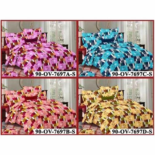 DreamFly Cotton Bed Sheet Set - 90x100 Inch, Multicolour Printed Design | Breathable, Quick Dry, Includes 1 Bed Sheet & 2 Pillow Covers