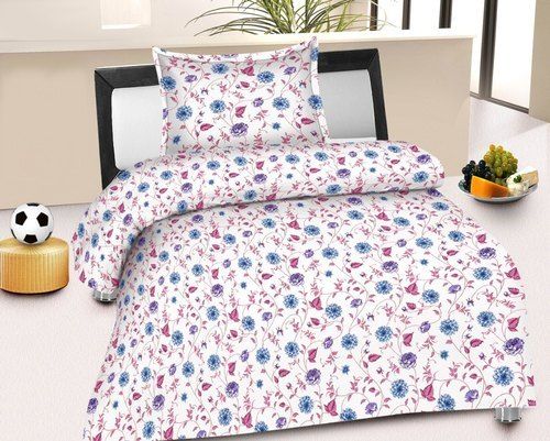 Breathable Floral White Pure Cotton White Single Bed Sheet