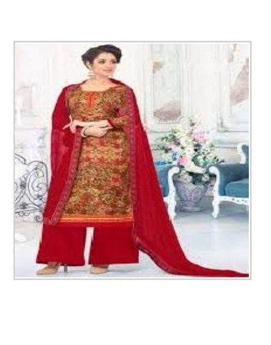 No Fade Ladies Red Color Pashmina Suits