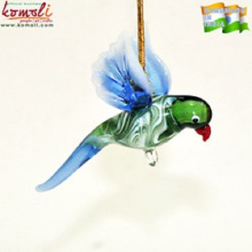 Multi Colored Ornament Glass Bird Figurines