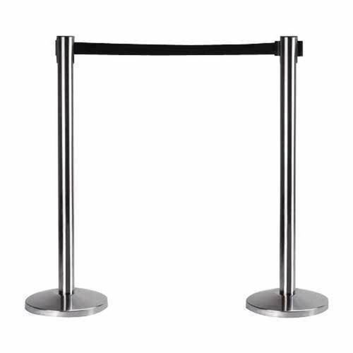 Retractable Belts Stainless Steel Self Stand Que Manager Stanchion