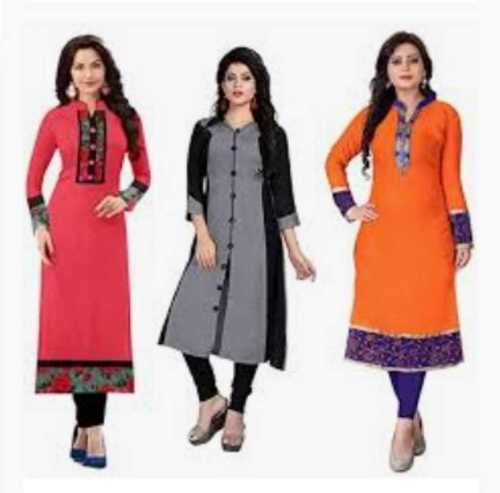 Multicolor Straight Style Ladies Kurtis