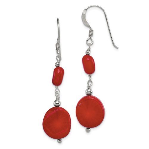 Natural Red Colored Coral Earrings Gender: Women