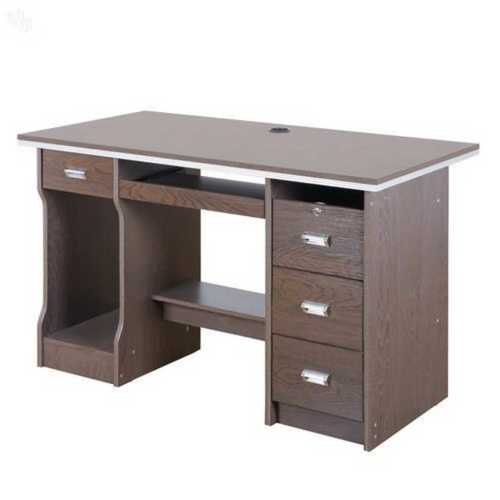 Wooden Office Table - Polished Finish, Indian Style Design with Storage Drawers  | Elegant Brown Wood Office Desk