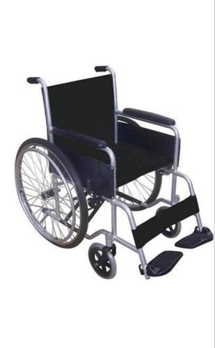 Stainless Steel Manual Patient Wheelchair - 77.4x74x26 cm, 180 LBS Load Capacity, Comfortable & Lightweight, Adjustable Foot Rest, Portable Design