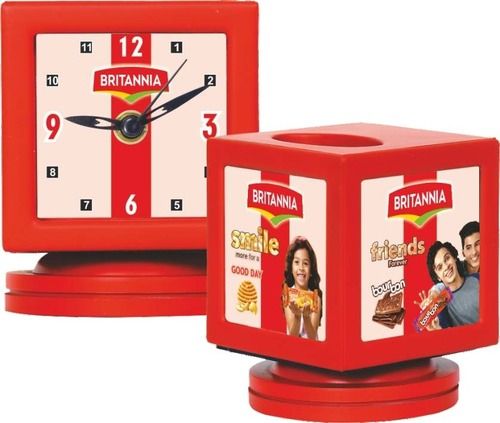 Britannia Brand Printed Promotional Table Clock