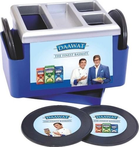 Mix Daawat Rice Brand Promotional Pen Stand With Coaster Plate